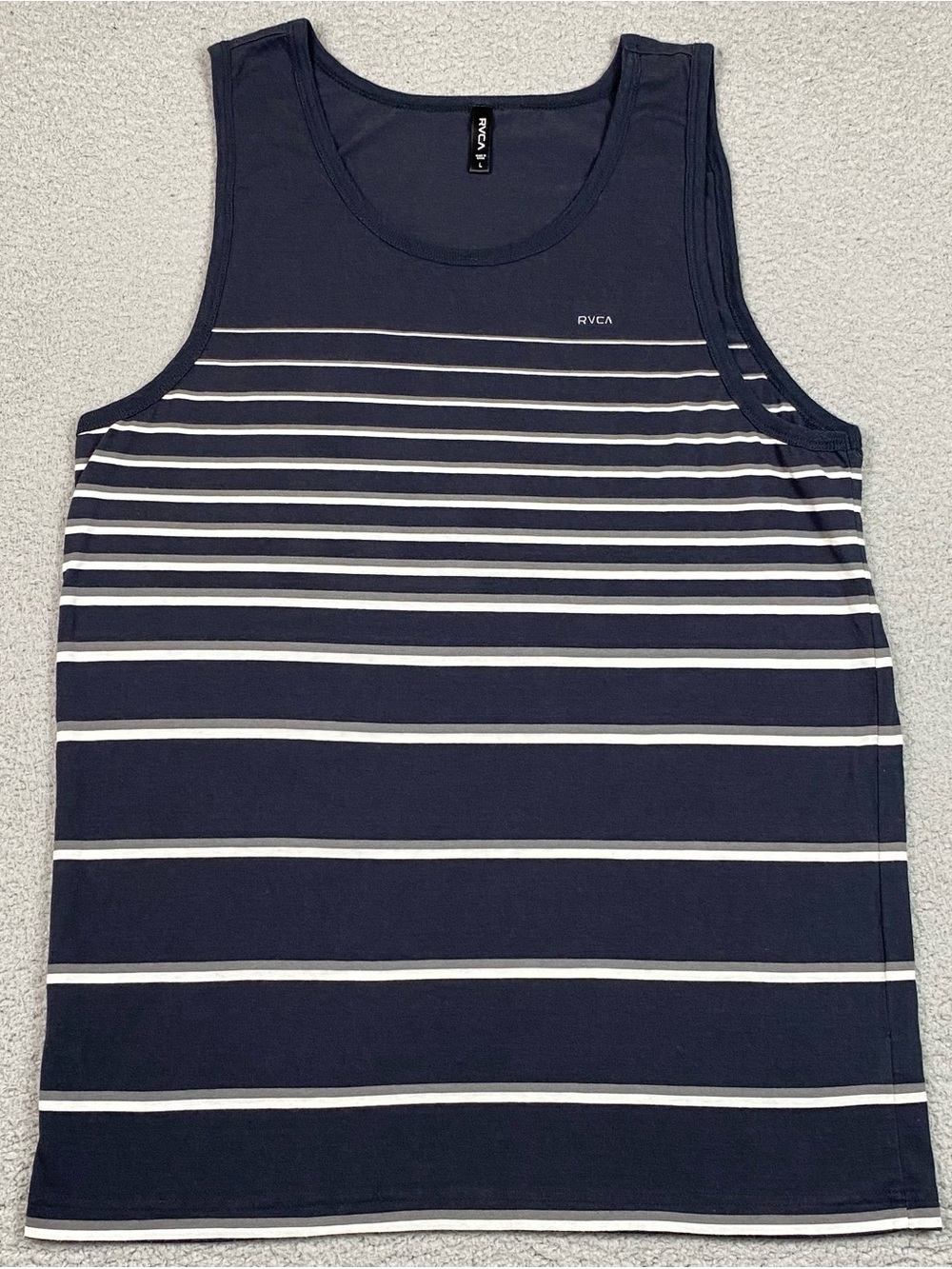 RVCA Tank Top Shirt Men's Size L Striped Beach Summer Sleeveless Large